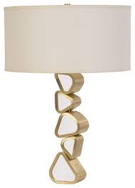 The glamorous style of the lamp will complement a modern environment making it a striking feature in. 28 Tall Pebble Table Lamp Stacked Stone Pebbles With Brass Trim Round Shade Contemporary Table Lamps By Noble Origins Home Houzz