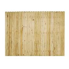 6 Ft H X 8 Ft W Pressure Treated 4 In Moulded Stockade Fence Panel 73000412 The Home Depot Wood Fence Privacy Fence Panels Fence Panels