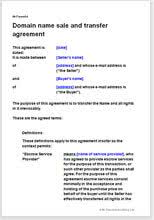 Domain Name Sale And Transfer Agreement Template