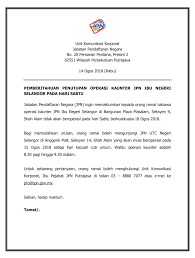 Tatacara pemprosesan laporan penilaian impak sosial (sia) peringkat. Jpn Malaysia Twitterren Pemberitahuan Penutupan Operasi Kaunter Jpn Ibu Negeri Selangor Pada Hari Sabtu