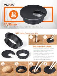 Rectangle computer and technology table with grommet hole wire management to hide unwanted wires and durable to last. Desk Grommet 2 Inch Plastic Desk Cord Cable Hole Cover Grommet 10 Pack Black Amazon Com Industrial Scientific