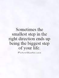 Sometimes The Smallest Step In The Right Direction Ends Up Being Picture Quotes