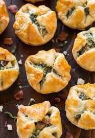 In a blender, place the egg, lemon juice, vanilla, cheeses and sugar; Spinach Puffs With Cream Cheese Bacon And Feta