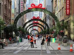 Christmas Decorations In George Street In The Sydney Cbd Chrismas Decorations Street Christmas
