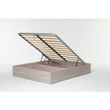 Letto matrimoniale nordico in tessuto e legno dimensioni: Letto Contenitore Cangu Hi Box Matrimoniale 160x190 Bianco