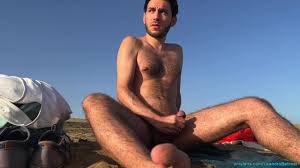 Public beach jerk off (and a man is watching me!)