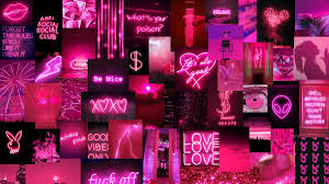 Multiple sizes available for all screen sizes. Neon Pink Aesthetic Collage Wallpaper Laptop Lauraetiida