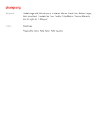 Recipient: Linda Longstreth, Mike Caputo, Marianne Moran, Frank Yann,  Robert Linger, Brad Merrifield, Fran Warner, Dora Grubb, P