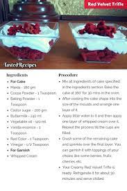 Creamy Red Velvet Trifle Recipe Tastedrecipes Recipe In 2021 Cooking Recipes Desserts Indian Snack Recipes Trifle Recipe