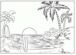 Lebih mudah membuatnya, cukup dengan menggambar pepohonan yang banyak, jadi deh, hehe. Pin Oleh Rabbiten Di Sunset Coloring Pages Halaman Mewarnai Sketsa Pemandangan