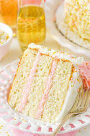 Strawberry Champagne Layer Cake New Year S Cake Recipe Recipe New Year S Cake Cake Cake Recipes