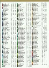 42 paradigmatic cross stitch color chart threads