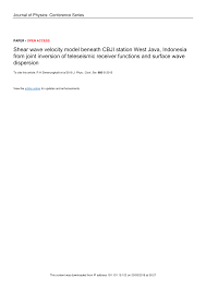 Receiver companies receiver companies in indonesia. Pdf Shear Wave Velocity Model Beneath Cbji Station West Java Indonesia From Joint Inversion Of Teleseismic Receiver Functions And Surface Wave Dispersion
