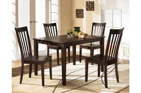 Homury 3 piece dining table set with cushioned chairs, modern counter height dinette set, small kitchen table set with 1 table and 2 chairs for dining room, kitchen, small spaces, espresso and brown. Hyland Dining Table And Chairs Set Of 5 Ashley Furniture Homestore