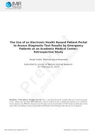 We believe that working together, we can make the greatest. Pdf Use Of An Electronic Health Record Patient Portal To Access Diagnostic Test Results By Emergency Patients At An Academic Medical Center Preprint