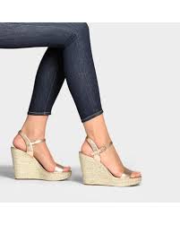 Michael Michael Kors Jill Wedge Sandals In Soft Pink Metallic Nappa Leather Lyst