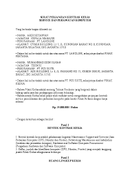 Membuat surat perjanjian kerja (kontrak kerja) sebenarnya juga tidak begitu sulit. Download Pdf Surat Perjanjian Kontrak Kerja Service Dan Perawatan