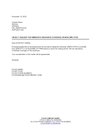 Typical work activities include examining claims, collecting and recording client data, communicating with agents and. Request Immediate Insurance Coverage For New Employee Template By Business In A Box