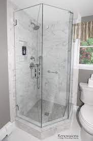 A Completed Full Bathroom Remodel By Renovisions Neo Angle Corner Shower Glass Shower Door Transitional D Full Bathroom Remodel Corner Shower Small Bathroom