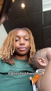 She definitely enjoyed it😭 #sjmonaeee #fy #fyp #blw #frenchfries  #6monthsold #newmom #firsttimemom