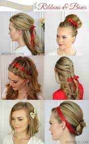 Holiday Hair Ribbons And Bows Holiday Hairstyles Ribbon Hairstyle Hair Braid Videos