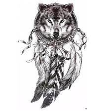 1 pcs ملصقات الوشم الوشم المؤقت سلسلة الطوطم سلسلة الحيوانات آرت ديكو ريترو ضد الماء 3d الفنون الجسم وجه wolf dreamcatcher tattoo tattoos wolf tattoos