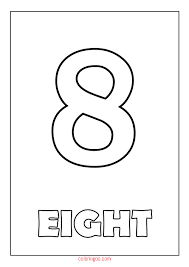 Printable Number 8 Eight Coloring Page Pdf For Kids Printable Numbers Coloring Pages Printables