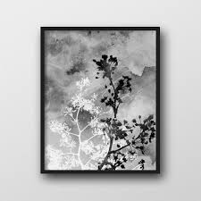 Black And White Flower Prints In Frames Black Blossom Art Print Art Botanical Wall Art Watercolor Flower Prints