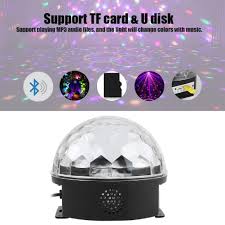 Small and exquisite in appearance, convenient in installation high brightness, colorful and romantic rgb lighting effect can be used to create a romantic atmosphere safe and specification. Us Plug Zerone Dj Light Disco Party Speaker Bluetooth Wireless Colors Led Stage Light Mini Portable