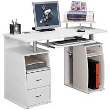 Computer Table With Storage Computer Desk With Shelves White Computer Desk Computer Desk Design