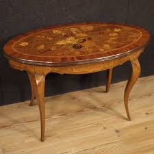 Italian Coffee Table In Inlaid Wood In 2020 Coffee Table Oval Coffee Tables Table