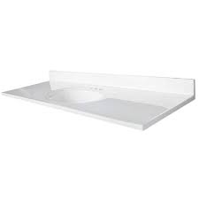White Round Single Sink Vanity Top