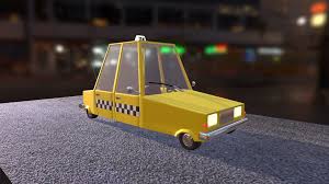 Cartoon Car Taxi By Pinotoon Car Cartoon Car 3d Model