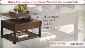 I love this table, i was afraid that the table top would be too heavy and the table would fall over, but the table itself is heavy and there is no chance of that! Ashley Marion Contemporary Dark Brown Wood Lift Top Cocktail Table Youtube
