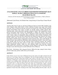 Peranan ibu bapa dalam mengawal pengambilan makanan segera dan makanan ringan dalam kalangan kanak. Pdf Analisis Keselamatan Siber Dari Perspektifpersekitaran Sosial Kajian Terhadap Pengguna Internet Di Lembah Klang Dr Muhammad Adnan Pitchan Academia Edu