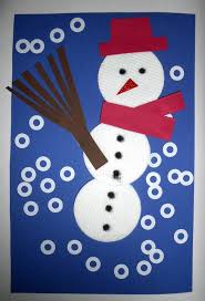 De la feutrine verte, des petits pompons blancs. Bonhomme De Neige Petit Collage D Hiver Avec Des Disques Demaquillants La Maison Feerique Bricolages D Hiver Bonhomme De Neige Maternelle Bonhomme De Neige