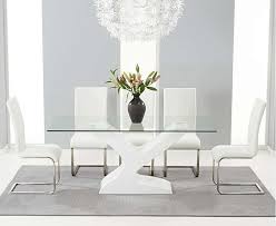 Nevada 180cm White High Gloss And Glass Dining Table With Malaga Chairs White Gloss Dining Table Dining Table Dining Table Chairs