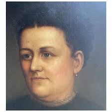 Antique Folk Art lady Senator Henry Crouse Wife woman portrait oil painting  art