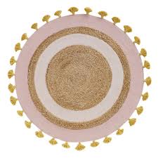 Round Woven Jute And Cotton Rug With Tassels D100 Maisons Du Monde In 2020 Cotton Rug Rugs Maisons Du Monde