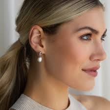 Buy Knot Pearl Drop Earrings by Caitlyn Minimalist • Perfect Bride Gift •  Gift for Mom • Minimalist Celtic Knot Dangle Stud Earrings • ER222 Online  in India