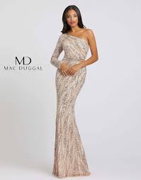 Gowns with glitter, sparkle, illusion and lace are all available to make you feel like your walking the red carpet. Buy Mac Duggal One Shoulder Jersey Sheath Gown Cheap Online