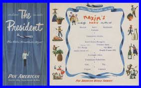 Pan Am Menus Pan Am Vintage Airplanes Pan American