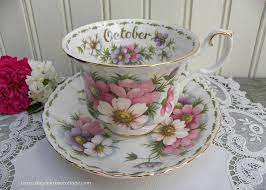 Royal Albert Flower Of The Month October Cosmos Teacup And Saucer Birthdaymonth My Birthday Month Tea Cups Tea Cups Vintage Royal Albert Tea Cup