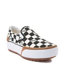 Black And White Slip On Vans Womens Advertisement Ebay Nib Vans Checkerboard Slip On Stacked Platform Sneaker White Black Womens 6 10 In 2020 Vans Slip On Vans Checkerboard Slip On Black Shoes