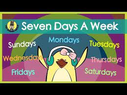 We did not find results for: Seven Days A Week Days Of The Week Song The Singing Walrus