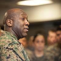 Col. Tadisha Tanida, Left, poses for a picture with