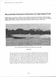 PDF) Latorre, R. Miller, A, Philips, R. . “Microbubble Drag Reduction for  High Speed Craft, Trans Society of Naval Architects and Marine Engineers,  2002, Vol 110 pp. 259-277