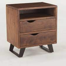 Brooklyn Loft Solid Wood 2 Drawer Nightstand Wooden Bedroom Furniture Wood Furniture Plans Loft Furniture