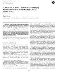 PDF) ICANN and Internet Governance: Leveraging Technical Coordination to  Realize Global Public Policy