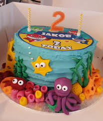 2nd Birthday Baby Shark Rectangle Cake Ocean Baby Shark Themed Lemon Cake And Buttercream Birthday Cake Shark Themed Birthday Party Shark Theme Birthday Cake